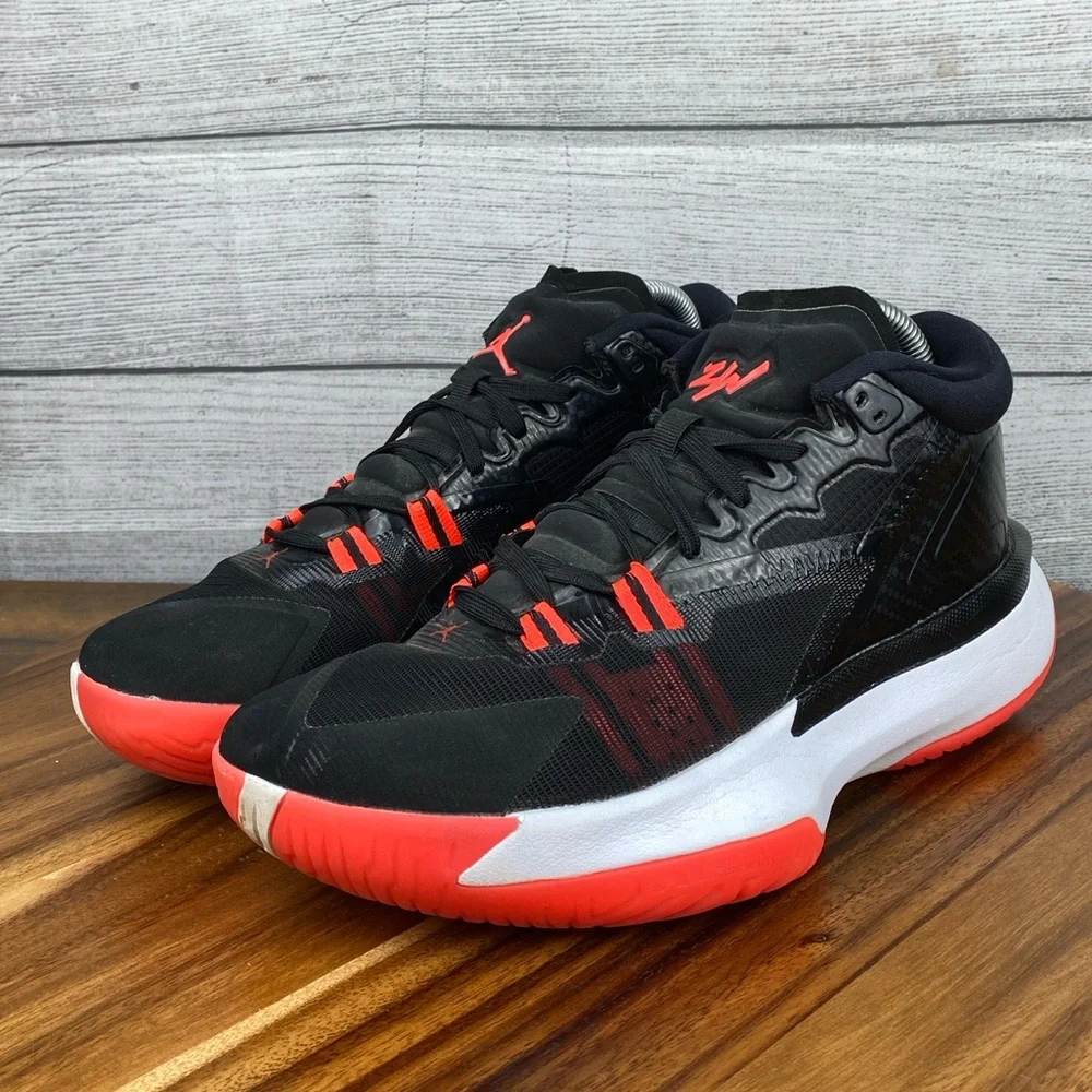 Jordan Zion 1 Bloodline Black White Crimson Sneaker DA3130-006 Mens Shoe Size 8